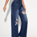 Tall Jeans de pierna ancha sueltos y casuales para mujer con detalles rasgados y bolsillos para uso diario y viajes