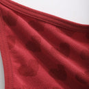 DAZY Cute conjunto de sosten tejido con forma de corazon rojo, transpirable y comodo