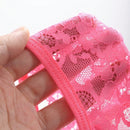 DAZY Conjunto de sujetador push-up de encaje transparente y sexy con aro y panty T-Back