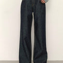 DAZY Pantalones Jeans informales de mujer de pierna ancha y corte holgado con bolsillos