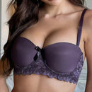 DAZY Sosten de aros de encaje y color puro para mujer con aplicacion de encaje, transpirable y con funcion push-up
