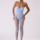 MUSERA Leggins transparentes de encaje floral