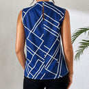 Frenchy Top plisado y fruncido sin mangas para mujer (estampado floral aleatorio)