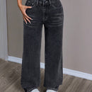 EZwear Jeans de pierna recta y corte holgado para mujer, con estampado de dragon chino y estilo casual