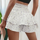 VCAY Shorts de estilo playero con estampado floral para damas, perfecto para vacaciones