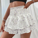 VCAY Shorts de estilo playero con estampado floral para damas, perfecto para vacaciones