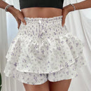 VCAY Shorts de estilo playero con estampado floral para damas, perfecto para vacaciones