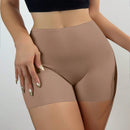 Pantalones cortos de seguridad de seda de hielo sin costuras para mujer con diseno antitransparencia y borde sin enrollar, cenidos de cintura media para colocar debajo de la ropa