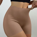 Pantalones cortos de seguridad de seda de hielo sin costuras para mujer con diseno antitransparencia y borde sin enrollar, cenidos de cintura media para colocar debajo de la ropa