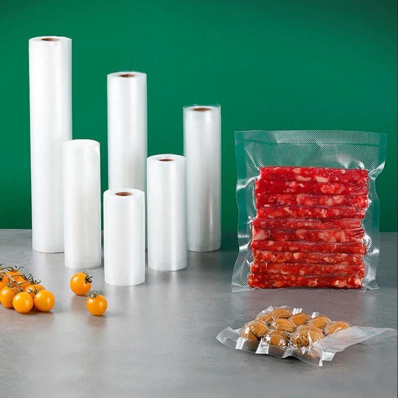 Juego de 5 rollos de bolsas para sellado al vacío, reutilizables, resistentes a perforaciones, aptas para congelador, no requieren electricidad, para conservación y almacenamiento de alimentos