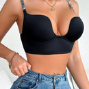 DesireSculpt Sujetador Decorado Con Pedreria Para Mujeres Sexy Con Soporte De Aro