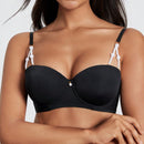 DesireSculpt Sujetador casual y sencillo para mujer con detalle de imitacion de perlas y aros