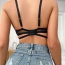Sujetador sexy de verano para mujer con encaje de unicolor y escote en V