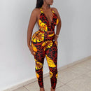 Slayr Conjunto tropical con top halter estampado y crop, espalda abierta y leggings estampados con diseno tropical para vacaciones (talla E)