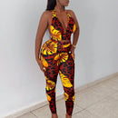Slayr Conjunto tropical con top halter estampado y crop, espalda abierta y leggings estampados con diseno tropical para vacaciones (talla E)
