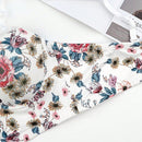 NEW Sujetador para mujeres con flores blancas y estampado floral, con aro sexy push up y ajustable