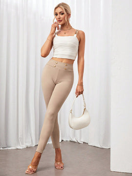 Tall Pantalones de mujer de cintura alta, ajustados, de alta elasticidad, para el trabajo y el desplazamiento