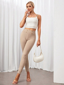 Tall Pantalones de mujer de cintura alta, ajustados, de alta elasticidad, para el trabajo y el desplazamiento