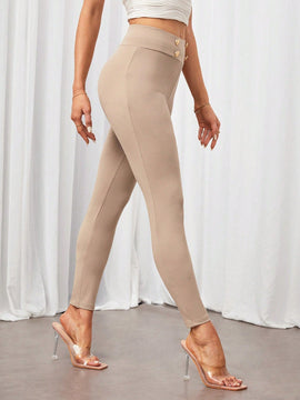 Tall Pantalones de mujer de cintura alta, ajustados, de alta elasticidad, para el trabajo y el desplazamiento