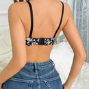 NEW Sosten para mujeres con diseno floral de flores, ropa interior elegante y sexy con relleno push up y aro, ajustable