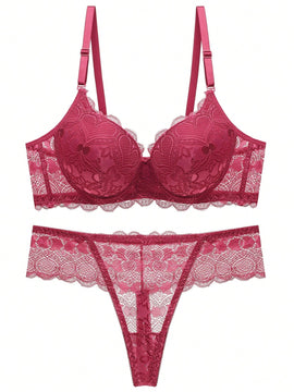 Conjunto De Sujetador De Encaje Sexy Para Damas