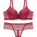 Conjunto De Sujetador De Encaje Sexy Para Damas