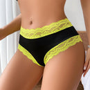 Panties de triangulo para mujeres con inserciones de encaje