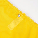 Ropa interior amarilla semi-transparente y atractiva para mujer, Tangas ligeras y transpirables con estampado de triangulo