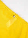 Ropa interior amarilla semi-transparente y atractiva para mujer, Tangas ligeras y transpirables con estampado de triangulo