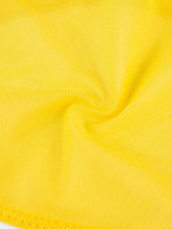 Ropa interior amarilla semi-transparente y atractiva para mujer, Tangas ligeras y transpirables con estampado de triangulo