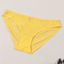 Ropa interior para mujer de patron amarillo sexy con lazo, adorno de colgante de corazon y brillantes