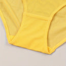 Ropa interior para mujer de patron amarillo sexy con lazo, adorno de colgante de corazon y brillantes