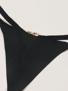 2 piezas de Sexy panties para mujeres en color Negro con diseno T-Back