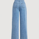 MOD Jeans casuales de pierna ancha con botones para mujeres, ideales para atuendos diarios
