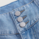 MOD Jeans casuales de pierna ancha con botones para mujeres, ideales para atuendos diarios