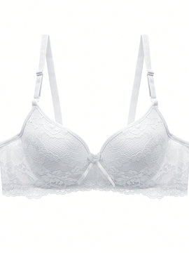 Sujetador push-up de encaje de un solo color para mujeres