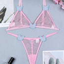 NEW Sujetador para mujeres con bordado de mariposa rosa, conjunto de lenceria sexy para mujeres con braguitas