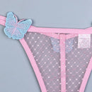 NEW Sujetador para mujeres con bordado de mariposa rosa, conjunto de lenceria sexy para mujeres con braguitas