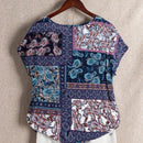 NEW EMERY ROSE Camisa de manga corta para mujer con cuello redondo y estampado de verano