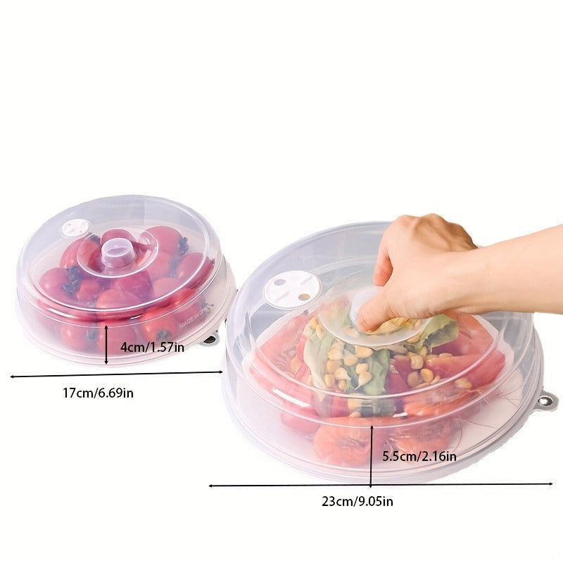 2 Piezas, Cubiertas Anti-Salpicaduras Para Microondas Con Diseño Perforado Para Una Limpieza Fácil, Protección De Alimentos Y Cocina Contra Grasa Y Aceite, Ideal Para Cuencos Redondos, Verduras, Uso En Refrigerador, Accesorio De Cocina Para El Hogar