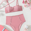 Conjunto De Lenceria Para Mujer Con Decoracion De Diamantes De Imitacion
