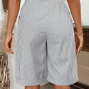 Essnce Shorts de rayas para uso diario de mujer para el verano