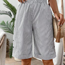 Essnce Shorts de rayas para uso diario de mujer para el verano