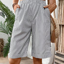 Essnce Shorts de rayas para uso diario de mujer para el verano