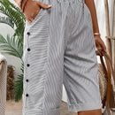 Essnce Shorts de rayas para uso diario de mujer para el verano
