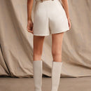 Anewsta Shorts blancos para mujeres con diseno de cadena exquisito