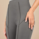 BAE Pantalones ajustados de color gris solido con cintura elastica y dobladillo estrecho para atuendos casuales de verano, de calle y de festivales de musica
