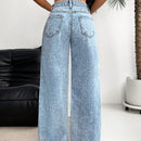 EZwear Jeans holgados a la moda para mujer, con detalles desgastados y lavado envejecido