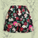 Frida Kahlo X  Corto estampado con figura y flores, de ocio y verano, con cinturon
