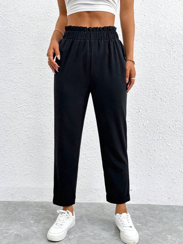 PETITE Pantalones cortos solidos con cintura elastica